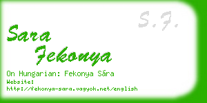 sara fekonya business card