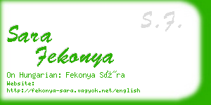 sara fekonya business card